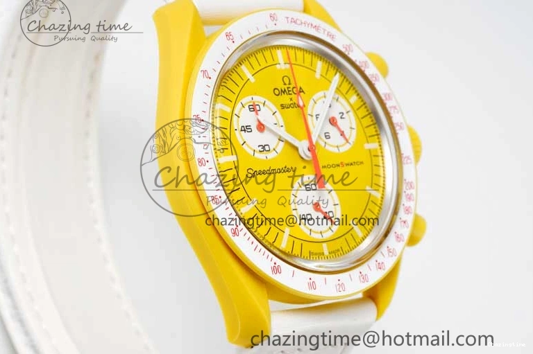 1223 Speedmaster Misson To The Sun 1:1 Best Edition Yellow Dial On Nylon Strap Quartz FlexibleFit 7855